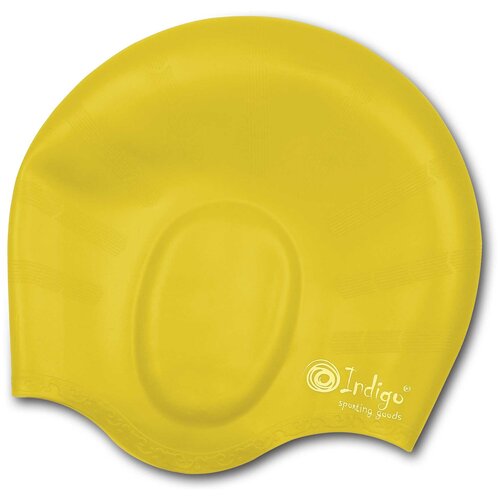 фото Шапочка для плавания силиконовая indigo анатомическя форма, 406 sc, желтый,