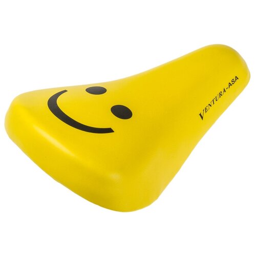фото Седло детское 210х138мм универсальное эластомерное с крепежом 12-16 желтое дизайн smile ventura child