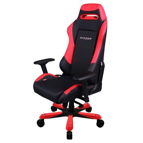 фото Компьютерное кресло dxracer iron oh/is11 игровое, обивка: искусственная кожа, цвет: черный/красный