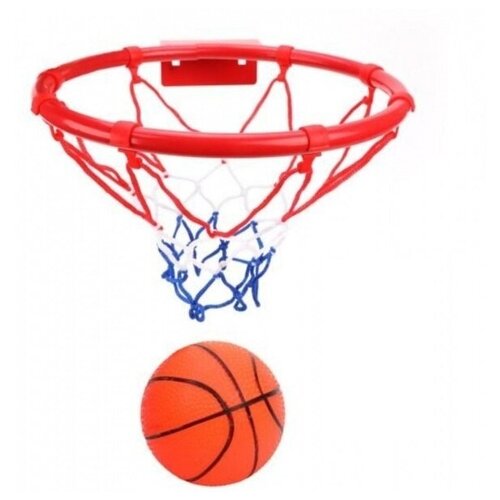 фото Набор для игры в баскетбол профи, кольцо металл 25 см, мяч, игла для насоса, крепление наша игрушка