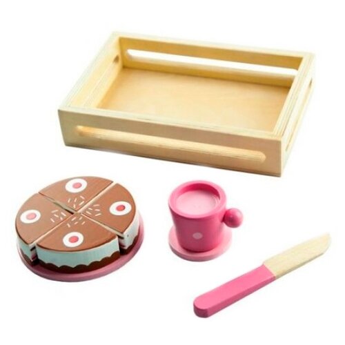 фото Набор продуктов с посудой mapacha тортик 76707 розовый/коричневый