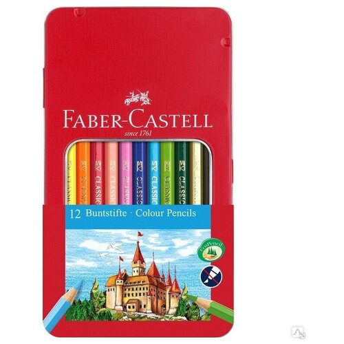 фото Faber-castell карандаши цветные замок, 12 цветов (115801)