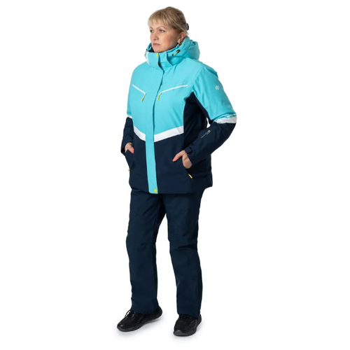 фото Куртка женская горнолыжная high experience, голубой/темно синий 56р