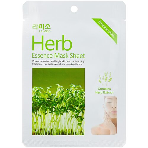 фото La miso маска с экстрактом лечебных трав - herb essence mask sheet, 21г