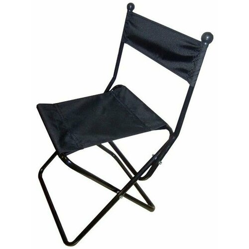фото Раскладной стульчик походный со спинкой "amber-8187" чёрные ножки, чёрная ткань "поход-6" garross