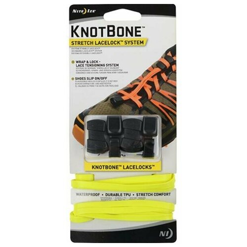 фото Шнурки с фиксатором nite ize knotbone stretch lacelock system neon yellow