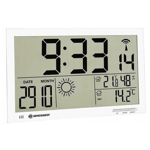 фото Метеостанция (настенные часы) bresser mytime jumbo lcd, белая