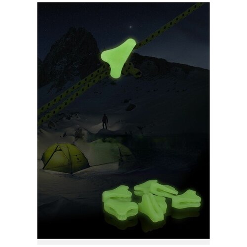 фото Светящиеся натяжители оттяжек для палаток (регулятор длины оттяжки) 10 штук metso