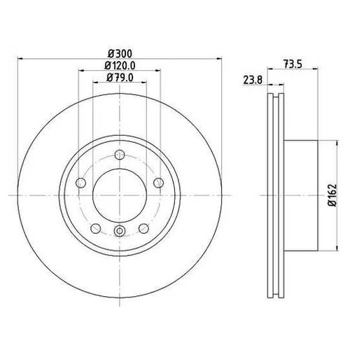 фото Тормозной диск mintex mdc1745c для bmw 1 серия e81,e82,e87,e88, 3 серия e90,e91,e92,e93, z4 e89