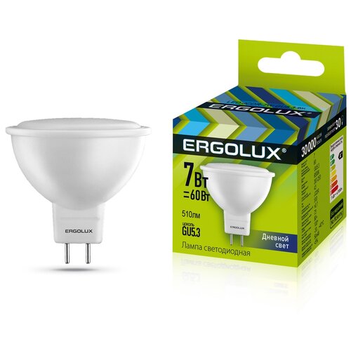 фото Светодиодная лампа ergolux led-jcdr-7w-gu5.3-6k