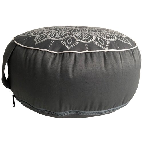 фото Подушка для медитации с принтом мандала, серый, размер 30 х 30 х 15 см вес 2 кг состав гречишная лузга ramayoga