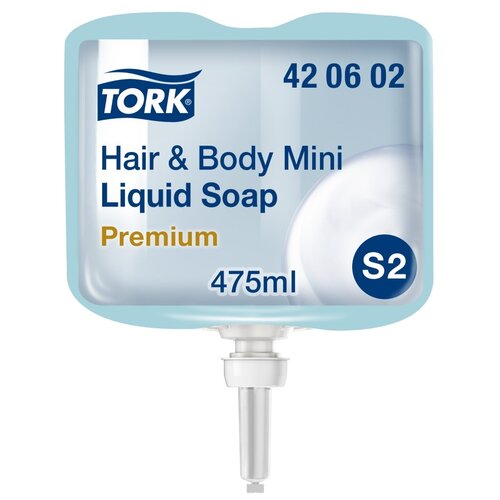 Купить Картридж с жидким мылом-гелем для тела и волос Tork Premium (S2), (для кода 153089), 475мл