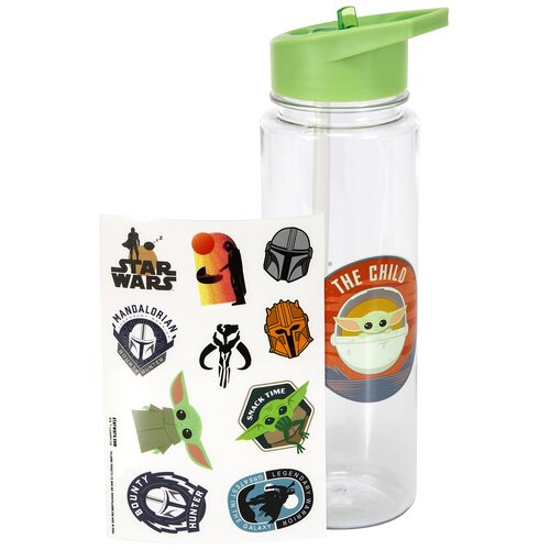 фото Бутылка для воды sw mandalorian the child plastic water bottle with stickers 650 ml pp7341man paladone