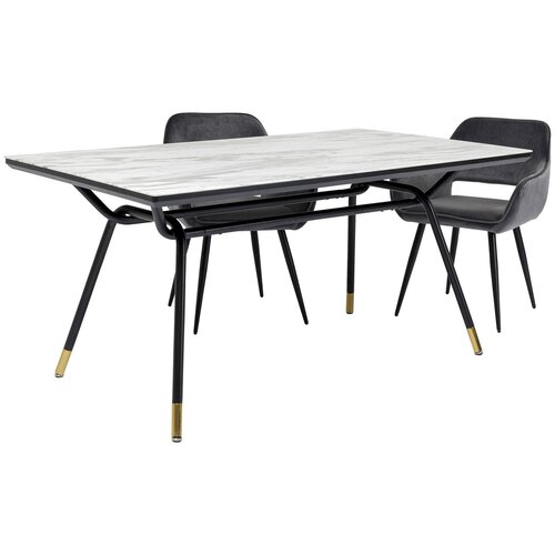фото Kare design стол south beach, коллекция "саут бич" 160*75*90, мдф, бумага, стекло, сталь, серый