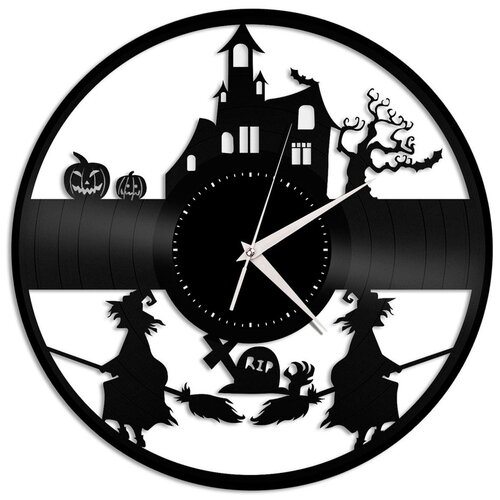 фото Настенные часы из виниловой пластинки "halloween" vinyllab