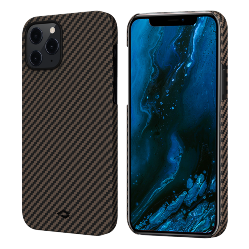 фото Чехол pitaka magez case для iphone 12 pro max 6.7", черно-коричневый, кевлар (арамид)