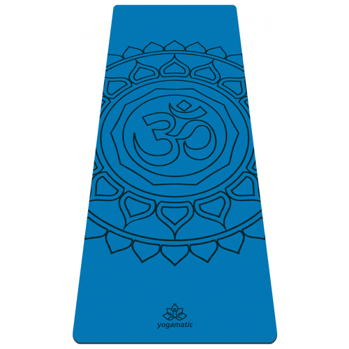 фото Коврик для йоги art yogamatic om, 185х68х0.4 см blue рисунок 3.6 кг 0.4 см