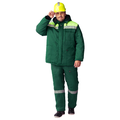 фото Куртка зимняя экспертный-люкс new (тк.смесовая,210), зеленый/лимонный, размер: (48-50; 182-188) факел
