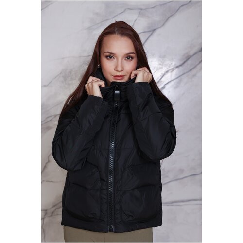 фото Женская утепленная куртка на молнии с воротником yll