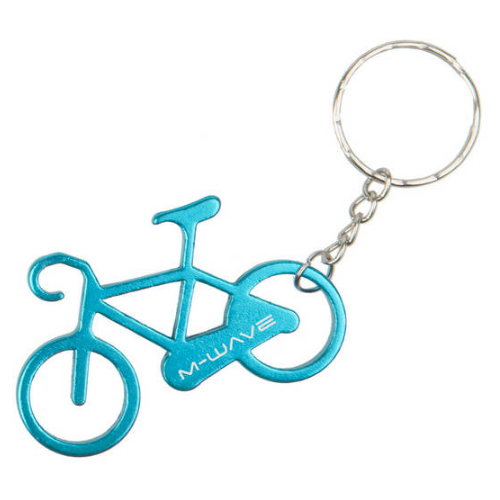 фото Брелок m-wave для ключей "велосипед", алюминиевый, голубой, логотип, 5-719908