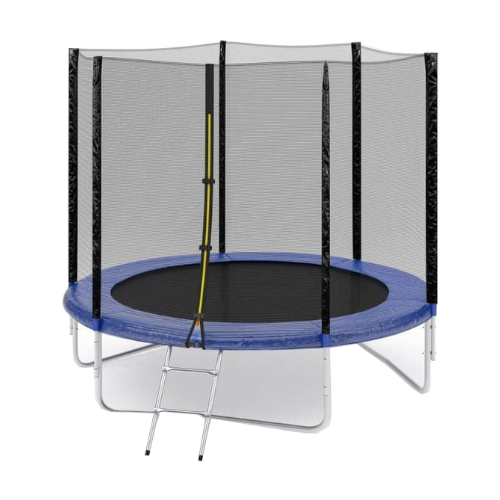 фото Батут с защитной сеткой d-2,44 м (h-50 см до прыжк. пов. h-155 см сетка, лестница) max 150 кг тутси