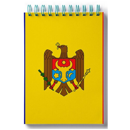 фото Блокнот для записей, листы в клетку флаг молдовы drabs