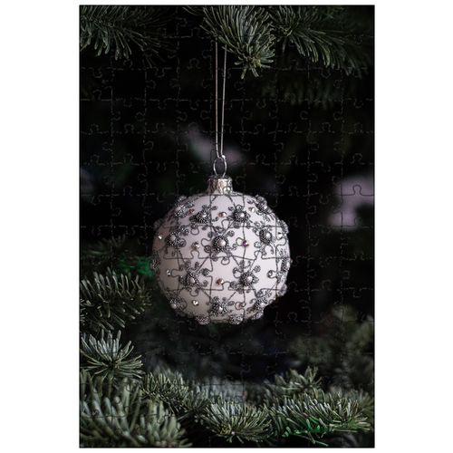 фото Магнитный пазл 27x18см."рождество, дерево, мяч" на холодильник lotsprints