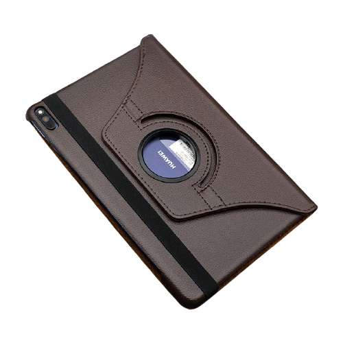фото Чехол-подставка mypads для huawei honor pad v6 (krj-w09) на пластиковой основе кожаный поворотный роторный оборотный с трансформацией в подставку коричневый