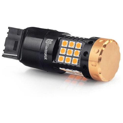 фото Светодиодная лампа в поворотники авто electrokot blackside 21вт wy21w - 7440 оранжевый свет 1 шт