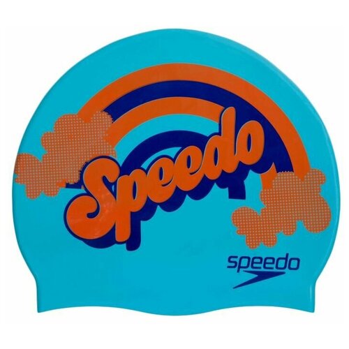 фото Шапочка для плавания силиконовая детская speedo junior slogan cap aquamarine