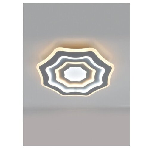 фото Потолочный светодиодный светильник - люстра с пультом flexion double 80w серебро до 25 кв.м,estares