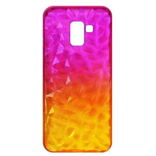 фото Накладка силиконовая crystal krutoff для samsung galaxy a8+ (sm-a730) (желто-розовая) krutoff group