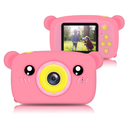 фото Развивающий детский фотоаппарат мишка (розовый) всеконструкторы