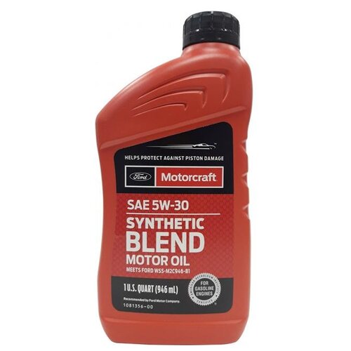 фото Полусинтетическое моторное масло ford synthetic blend motor oil 5w-30, 0.946 л