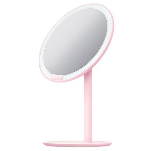 фото Зеркало косметическое настольное xiaomi amiro lux high color (aml004) с подсветкой розовый