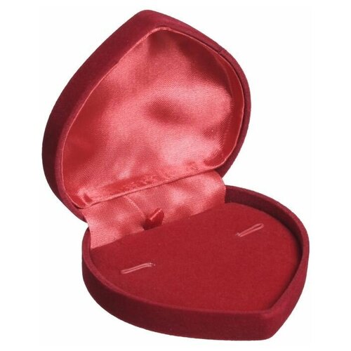 фото Футляр под серьги/кулон/браслет/кольцо "сердце", 8.5*8*2.5, цвет красный yandex market
