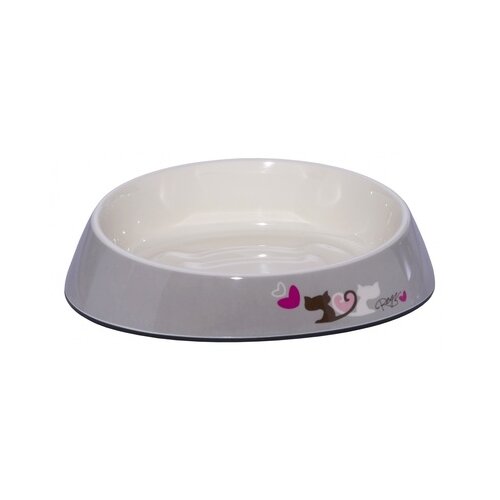 фото Rogz миска для комфортного кормления fishcake 200 мл, влюбленные котики (melamine cat bowl) cbowl31g, 0,450 кг (2 шт)