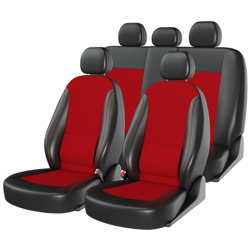 фото Чехлы на сиденье atom comfort, черно-красные carfashion 10965