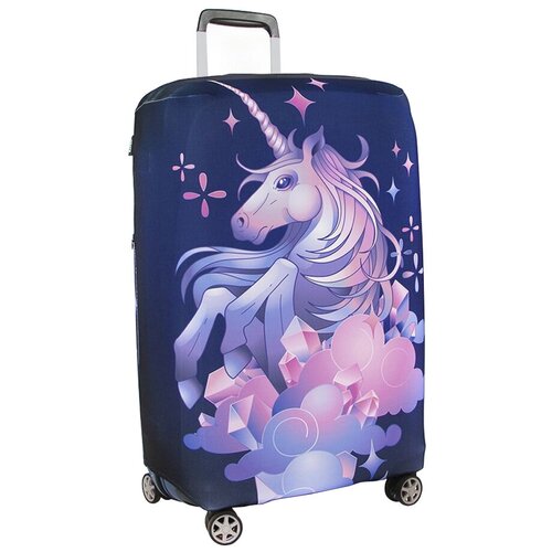 фото Чехол для чемодана ratel animal unicorn m, синий/фиолетовый