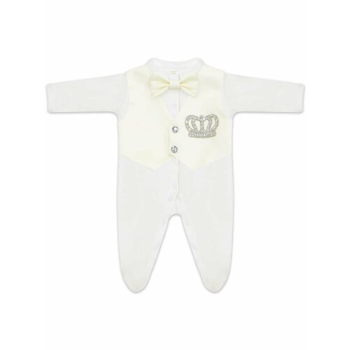 фото Комбинезон luxury baby люкс, закрытая стопа, размер 68, белый