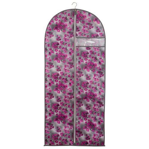 фото Чехол для одежды handy home "роза" 135х60 см, розово-серый