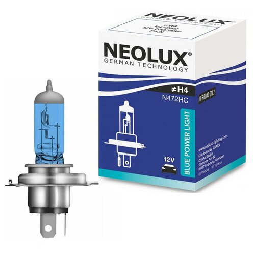 фото Лампа автомобильная галогенная neolux blue power light n472hc h4 100/90w 1 шт.