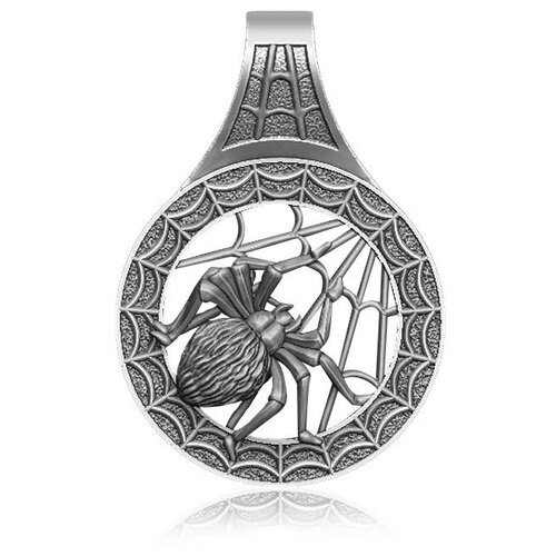 фото Top crystal подвеска-тотем "прядущий мизгирь (паук)" серебряная 40235375