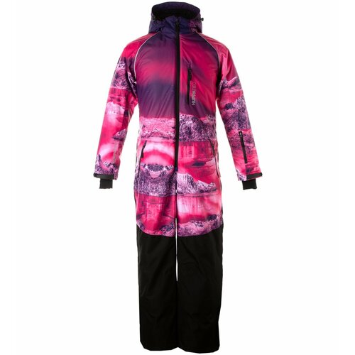 фото Комбинезон huppa, демисезон/зима, карман для ски-пасса, размер 164, розовый