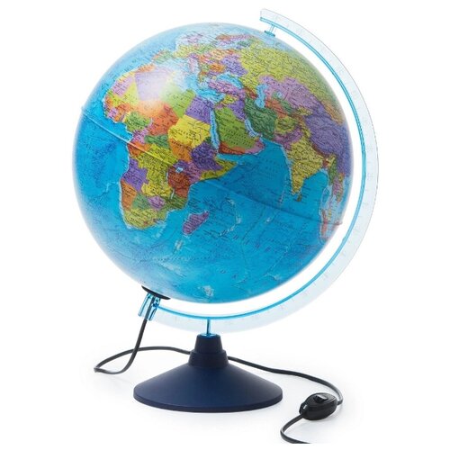 фото " интерактивный глобус земли политический 32см., с подсветкой + развивающий атлас ""мир вокруг тебя"" + vr очки" globen
