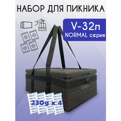 фото Набор для пикника 32 normal x230х4 (термоконтейнер 32л, сумка-переноска, гелевый аккумулятор холода 230 г- 4 шт.) termobox.ru