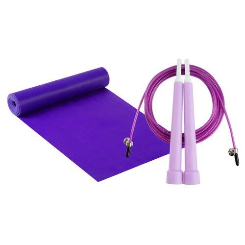 фото Набор для фитнеса onlitop (эспандер ленточный, скакалка скоростная), фиолетовый