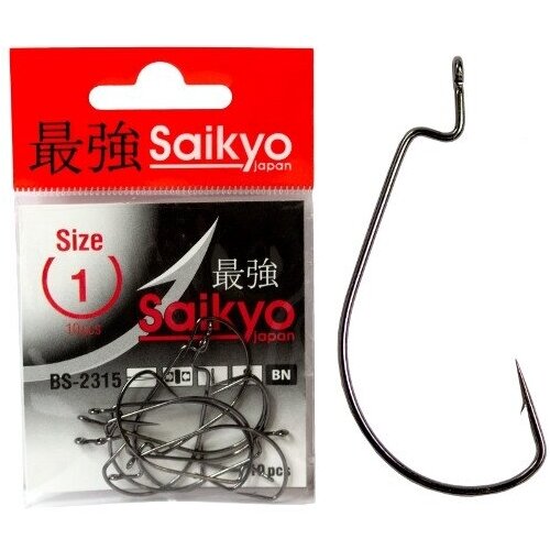 фото Saikyo крючок офсетный saikyo bs-2315bn (размер # 2/0; 10шт )