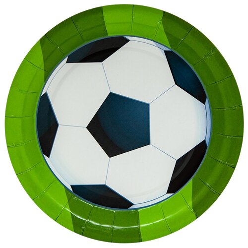 фото Ukid gift / одноразовая посуда / набор бумажных одноразовых тарелок "футбольный мяч", 7''/18 см, 6 штук