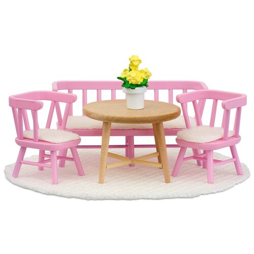 фото Lundby набор мебели для столовой (lb_60207900) розовый/белый